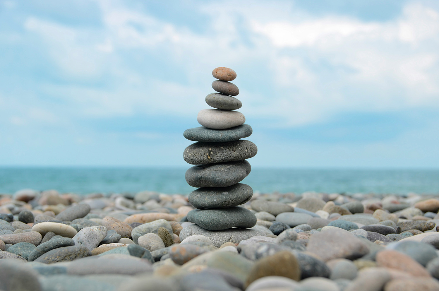 Close-up of decorative pebbles