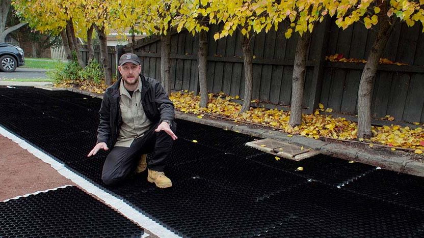 Installing Natural Paving on a garden project