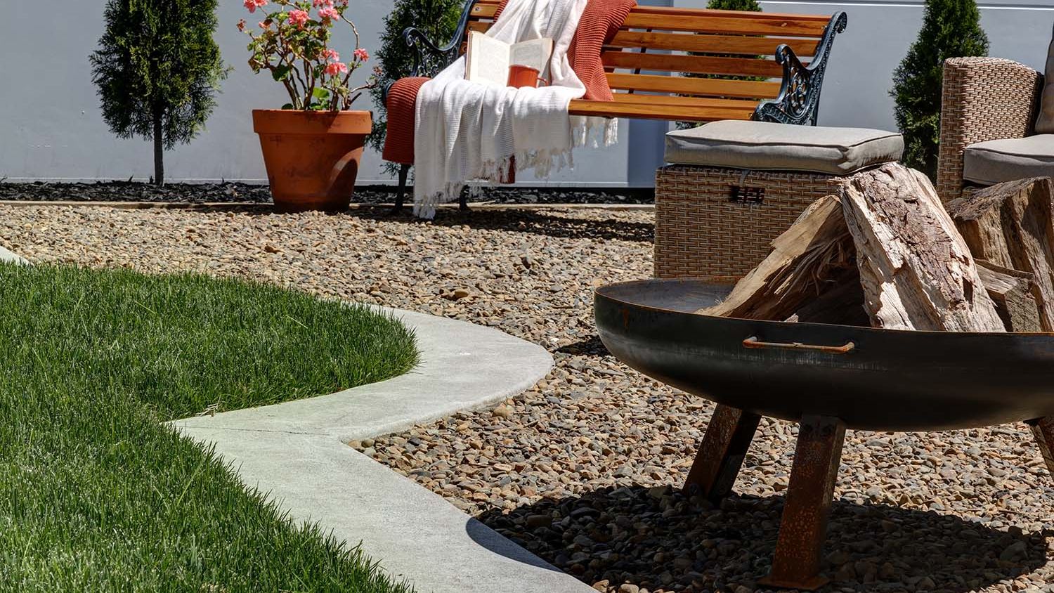 Patio built with permeable paving