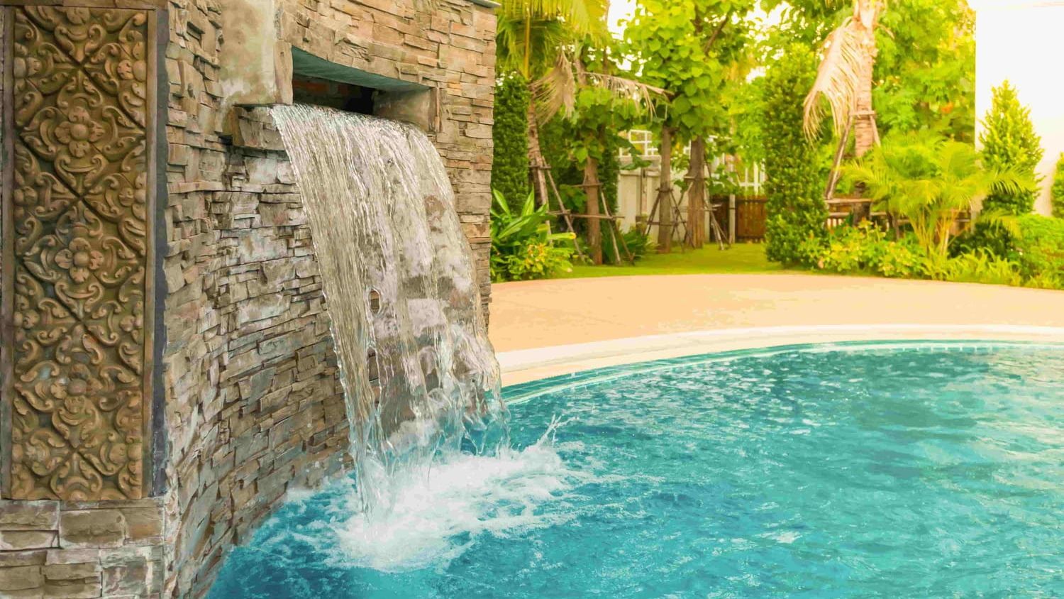 Spa pool on a level paved foundation