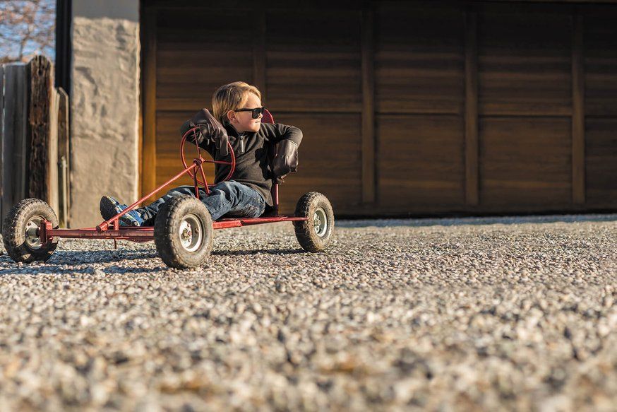 Permeable paving in everyday use on a driveway