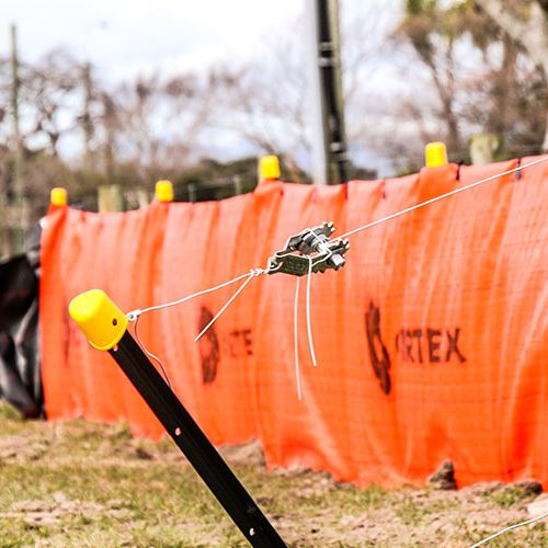 Orange SiltFence on site