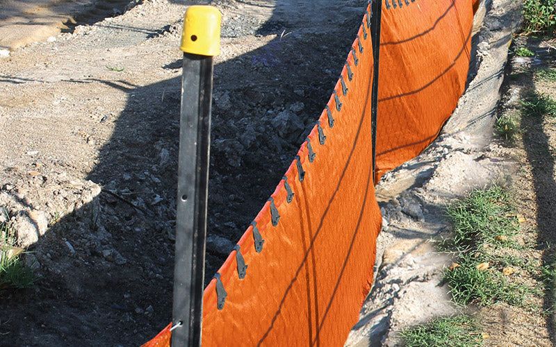 Safety SiltFence on a building site