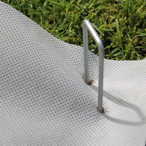 Securing Weedmat with Weedmat Pins