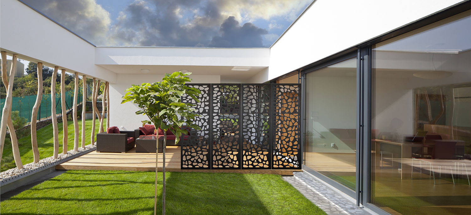 new modern home with private garden and terrace